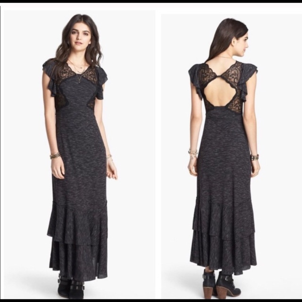 Free People Absolute Attraction grey maxi dress
